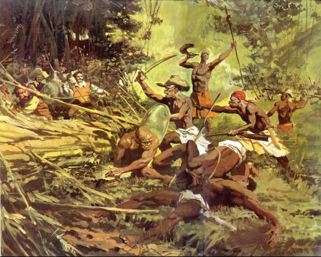 A Guerra dos Palmares, Óleo de Manuel Vítor, 1955